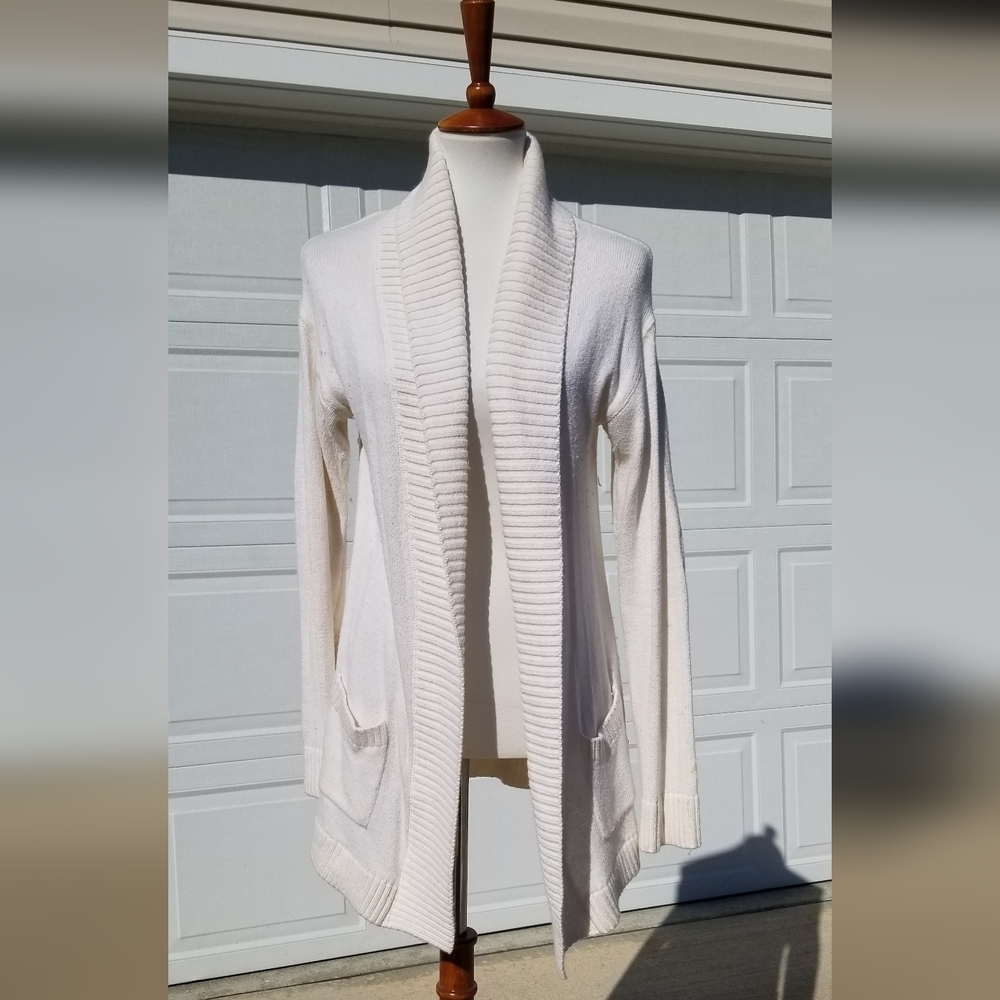 Aeropostale Cream Open-Front Sweater